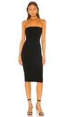 Norma Kamali Strapless Knee-length Fitted Dress In Black
