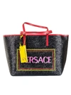 VERSACE BLACK LEATHER TOTE,DBFH035LDTLSVDNMOT