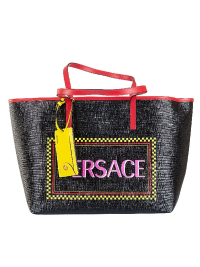 Versace Black Leather Tote