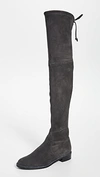 Stuart Weitzman Suede Lowland Thigh High Boots In Slate
