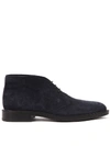 TOD'S DARK BLUE SUEDE LACED UP SHOES,11122751