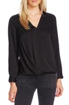 VINCE CAMUTO FAUX WRAP SATIN BLOUSE,9169052