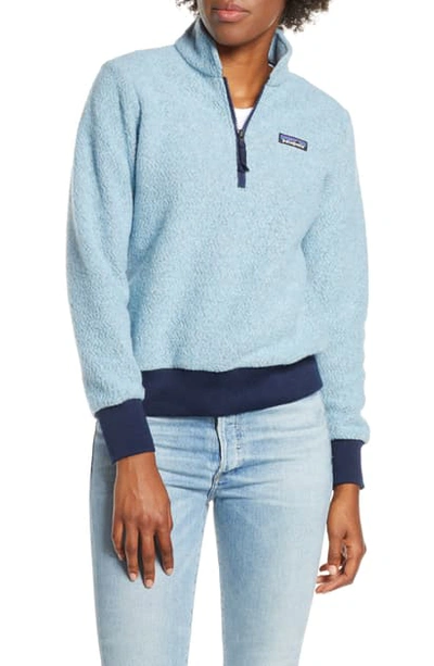 Patagonia Woolyester Fleece Quarter Zip Pullover In Bsbl Big Sky Blue