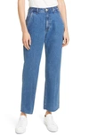 RAG & BONE RUTH SUPER HIGH WAIST RAW HEM STRAIGHT LEG JEANS,WDD19F2683K3CL