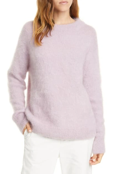 Vince Mohair-blend Brushed Sweater In Lily Stone