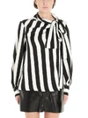 MSGM MSGM STRIPED PUSSYBOW BLOUSE