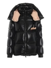 Moncler Wilson Flock Patch Puffer Jacket In Black