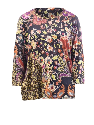 Etro Floral Paisley Print Top In Multicolour