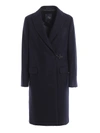 FAY BLUE WOOL AND CASHMERE HOOK COAT