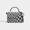 OFF-WHITE Check Jitney 1.4 Bag in Black Calfskin