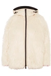 MONCLER OVERSIZED HOODED SHELL-TRIMMED FAUX SHEARLING JACKET