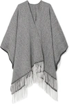 RAG & BONE FRINGED HERRINGBONE WOOL-BLEND WRAP