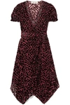 DIANE VON FURSTENBERG KATHERINE ASYMMETRIC DEVORÉ-CHIFFON WRAP DRESS