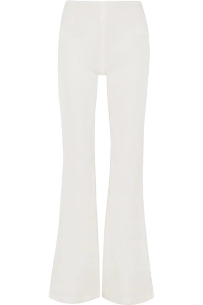 Galvan Bridal High-rise Slim Crêpe Trousers In White