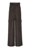 OSCAR DE LA RENTA STRIPED WOOL-BLEND CARGO PANTS,758867