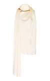 OSCAR DE LA RENTA EMBELLISHED DRAPED JERSEY TOP,758880