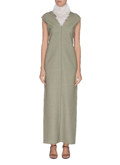 The Row 'luna' Embroidered Neck Twist Back Gown