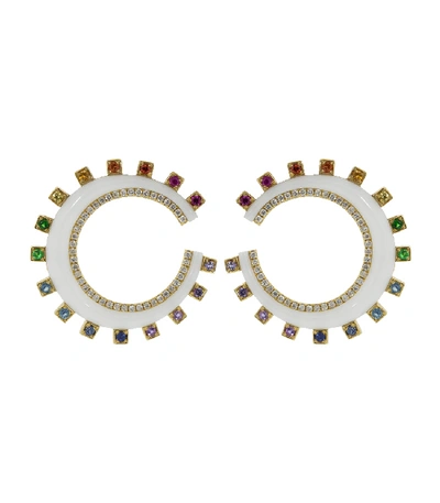 Sorellina Monroe Crescent Earrings In Ylwgold