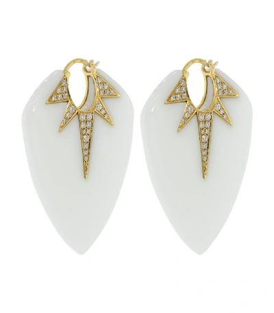 Sorellina Pietra Guitar Pick Earrings In Ylwgold