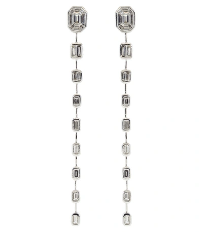 Shay Jewelry Illusion Baguette Drop Earrings In Whtgold