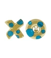 RETROUVAI Turquoise Polka Dot "XO" Earrings