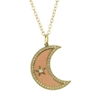 ANDREA FOHRMAN Large Enamel Crescent Diamond Moon Phase Necklace