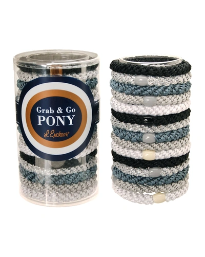 L Erickson Grab & Go Pony Tube, Set Of 15 In Light Silver