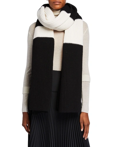 Joseph Cote Anglaise Large Colorblock Scarf In Black/white