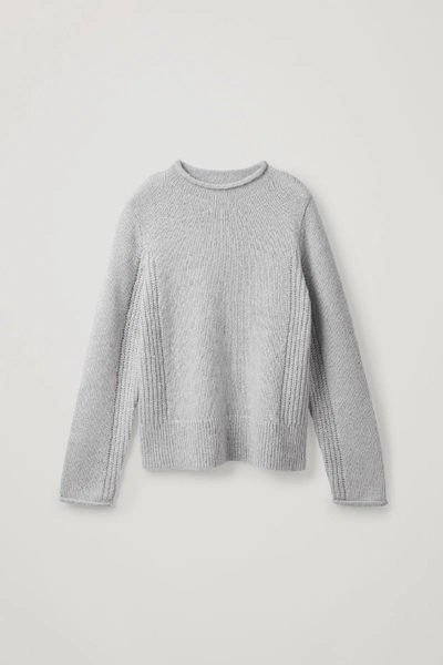 Cos Wool-alpaca Knitted Jumper In Grey