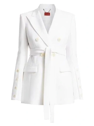 Altuzarra Olivisi Double-breasted Belted Crepe Jacket In Optic White