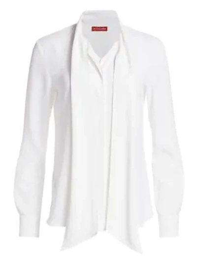 Altuzarra Silk Tie-neck Button-front Blouse In Natural White