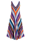 ALTUZARRA Cardenas Striped Silk Midi Dress