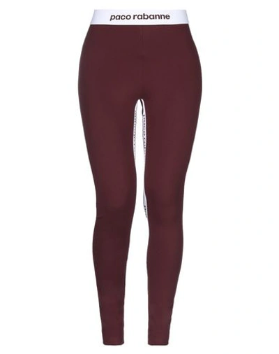 Paco Rabanne Leggings In Maroon