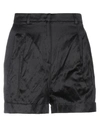 Philosophy Di Lorenzo Serafini Woman Shorts & Bermuda Shorts Black Size 8 Viscose, Cotton, Metallic In Black