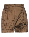 Philosophy Di Lorenzo Serafini Woman Shorts & Bermuda Shorts Dark Brown Size 4 Viscose, Cotton, Meta