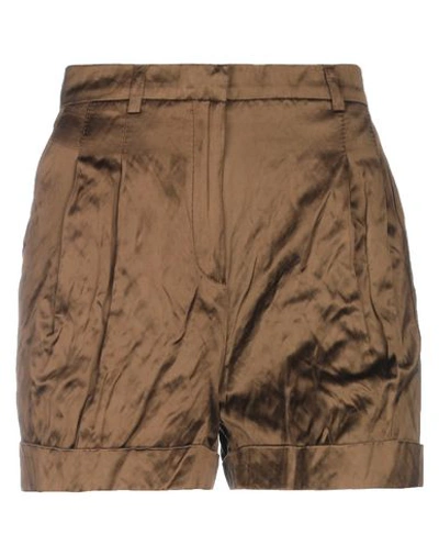Philosophy Di Lorenzo Serafini Woman Shorts & Bermuda Shorts Dark Brown Size 6 Viscose, Cotton, Meta