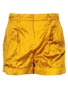 Philosophy Di Lorenzo Serafini High Waist Wrinkled Duchesse Shorts In Giallo