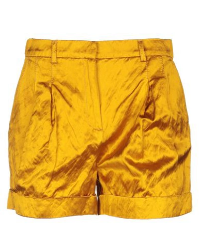 Philosophy Di Lorenzo Serafini High Waist Wrinkled Duchesse Shorts In Yellow