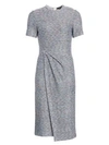 ST. JOHN Space Dye Ribbon Tweed Sheath Dress