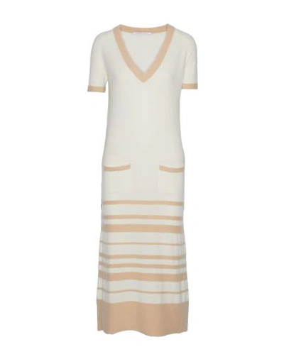 Agnona Midi Dress In Ivory
