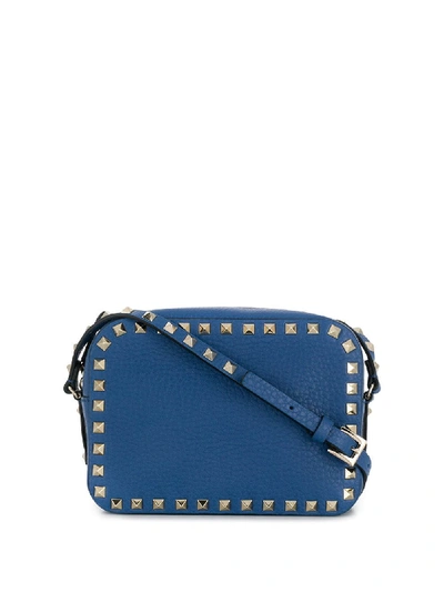 Valentino Garavani Rockstud Leather Cross Body Bag In Blue