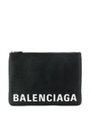 BALENCIAGA Ville Leather Clutch