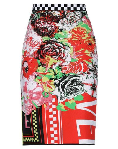 Versace Midi Skirts In Red