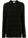 Msgm Embroidered Knitted Jumper In Black