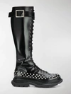ALEXANDER MCQUEEN CRYSTAL EMBELLISHED LACE-UP BOOTS,595468WHQSH14599059