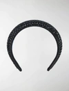 Prada Women's Crystal-embellished Silk-satin Headband In Black