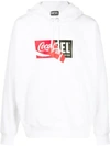 DIESEL RECYCLED FABRIC HOODIE WITH DOUBLE LOGO PRINT