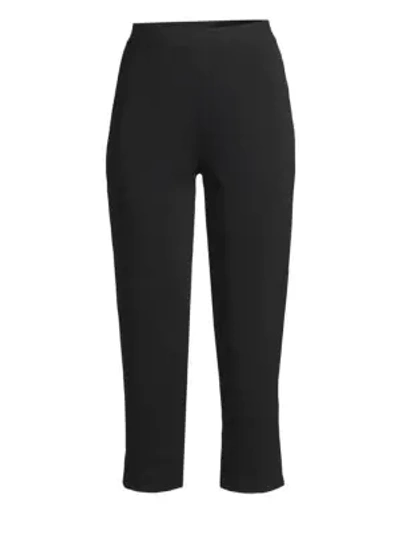 Misook High-rise Cropped Pants In Black