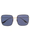 Dior Embellished-trim Square Sunglasses In 金色