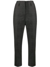 BRUNELLO CUCINELLI CHECK-PATTERN CROPPED TROUSERS